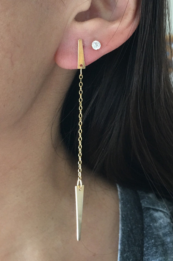 New - Gold Filled Pave Crystal Spike Dangle Earrings - Sale - Shop Now –  B.BéNI® Jewelry